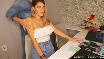 Seductive Secretary'S Steamy Massage Session On Camera