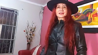 The Stunning Mature Goddess Dons A Seductive And Thrilling Witch Costume On Halloween Night