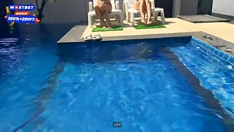 Two Slutty Students Have An Orgy With The Pool Cleaning Guys.